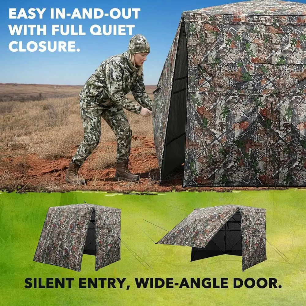 휴대용 360 °   투명 2-3인용 지상 사냥용 은신처 (휴대용 가방 및 위장 포함)