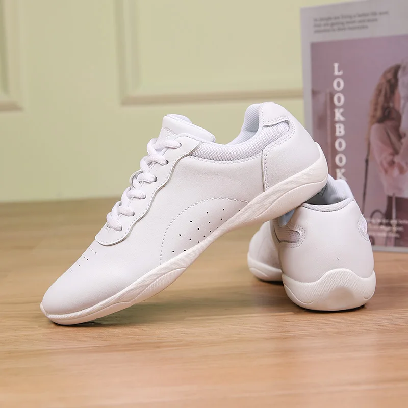 Marwoo cheerleading shoes Children's dance shoes Competitive aerobics shoes Fitness shoes Women's white jazz sports shoes J0010