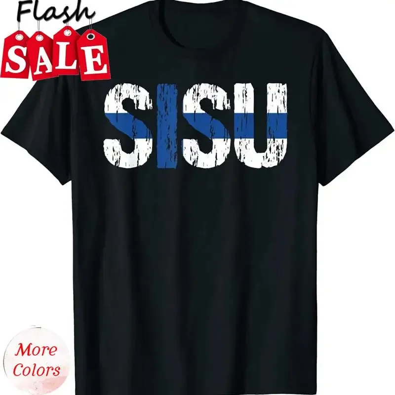 

New Limited Funny Sisu Finnish Flag Finland Suomi Distressed Classic T Shirt