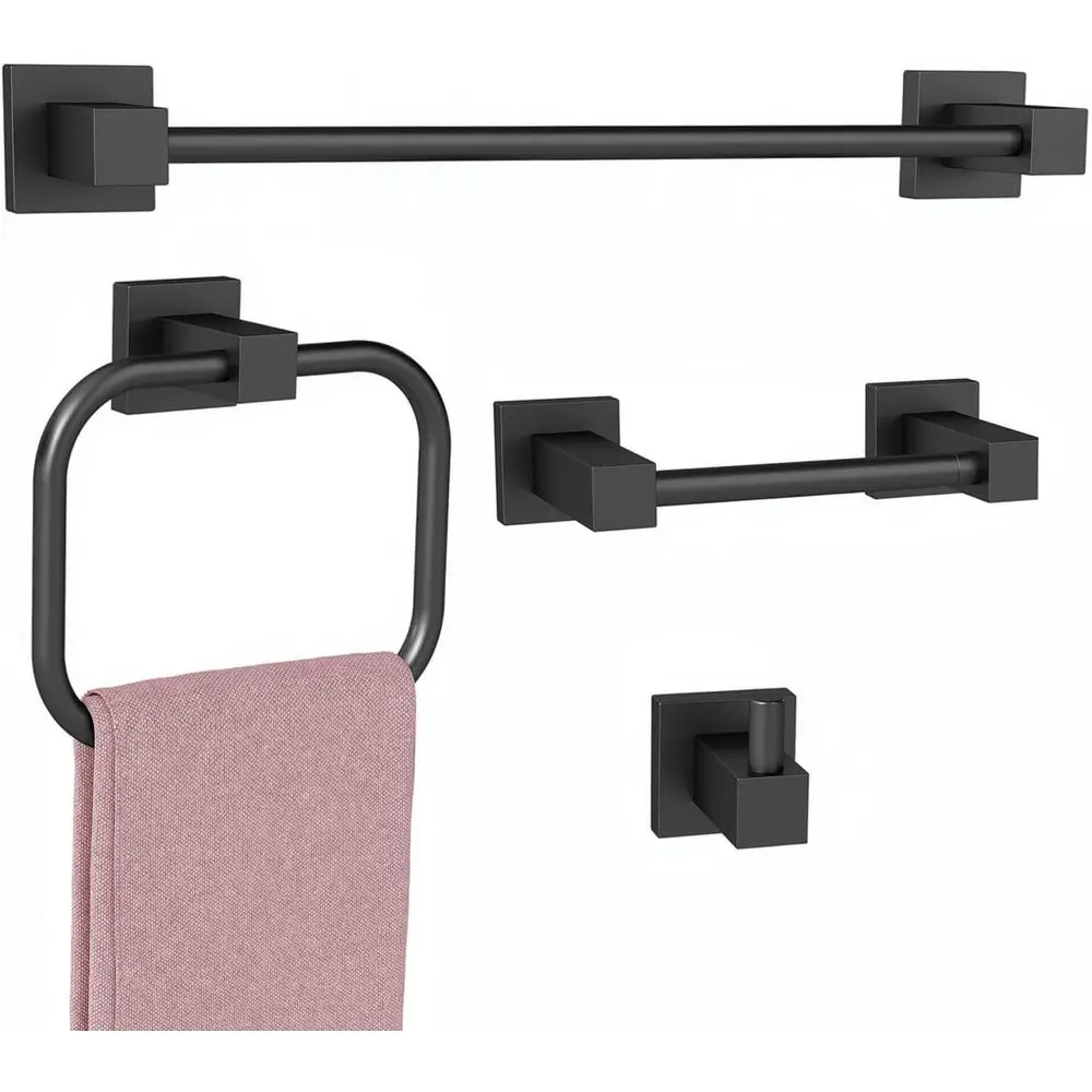 

Набор аксессуаров для ванной комнаты, 16-дюймовый держатель для полотенец с держателем для туалетной бумаги, настенные полотенцедержатели из нержавеющей стали