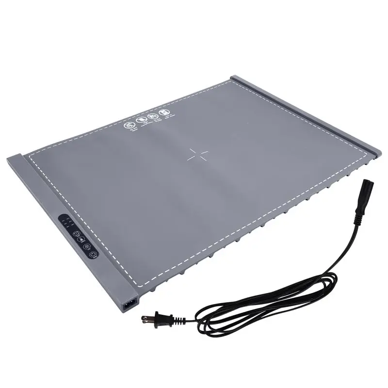 A38T-Heating Tray Home Silicone Warming Plate Foldable Food Table Heat Insulation Plate Grey US Plug