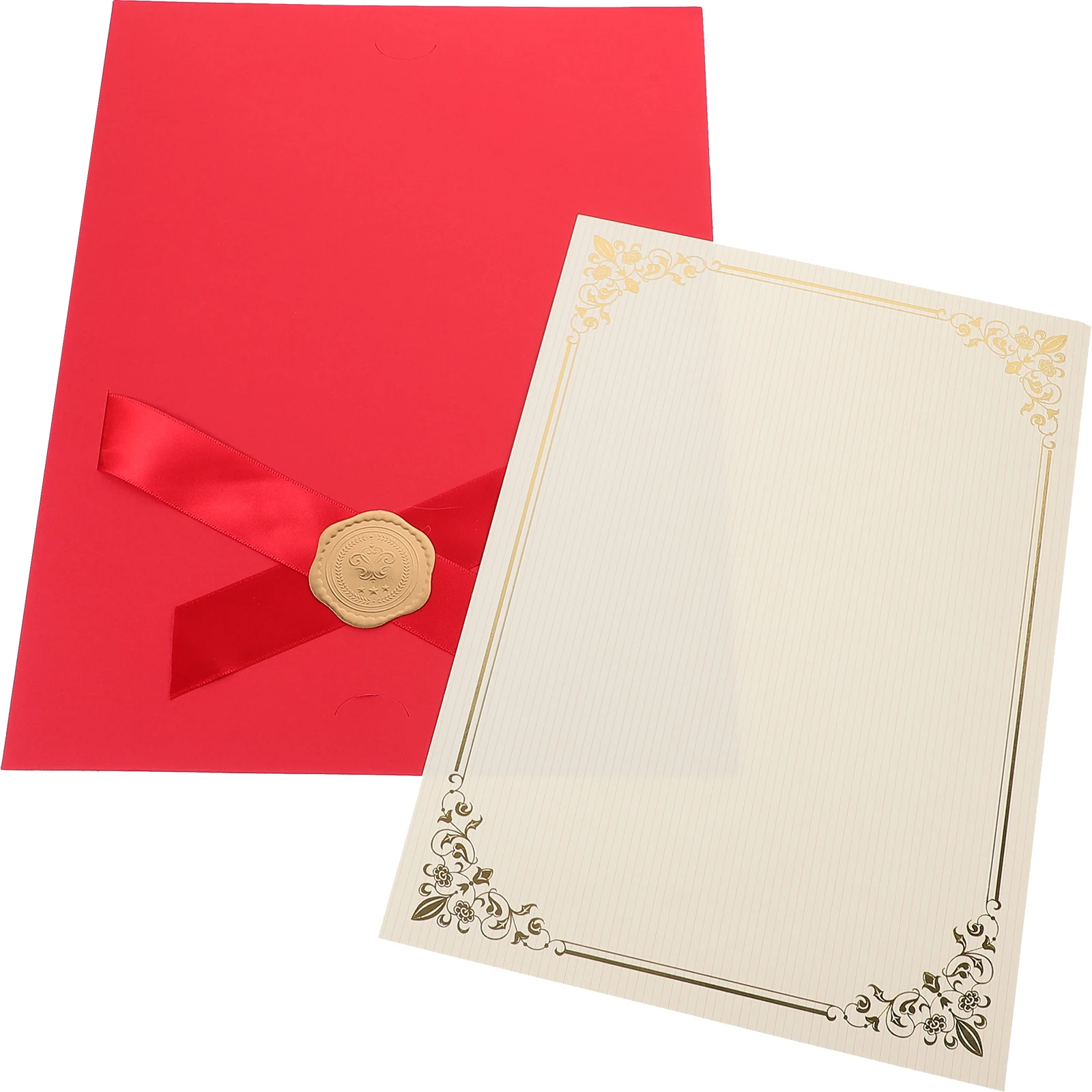 Unique Design Certificate Cover Paper File Folder Award Recognition Diploma Holder Elegant Border for Documents Photos