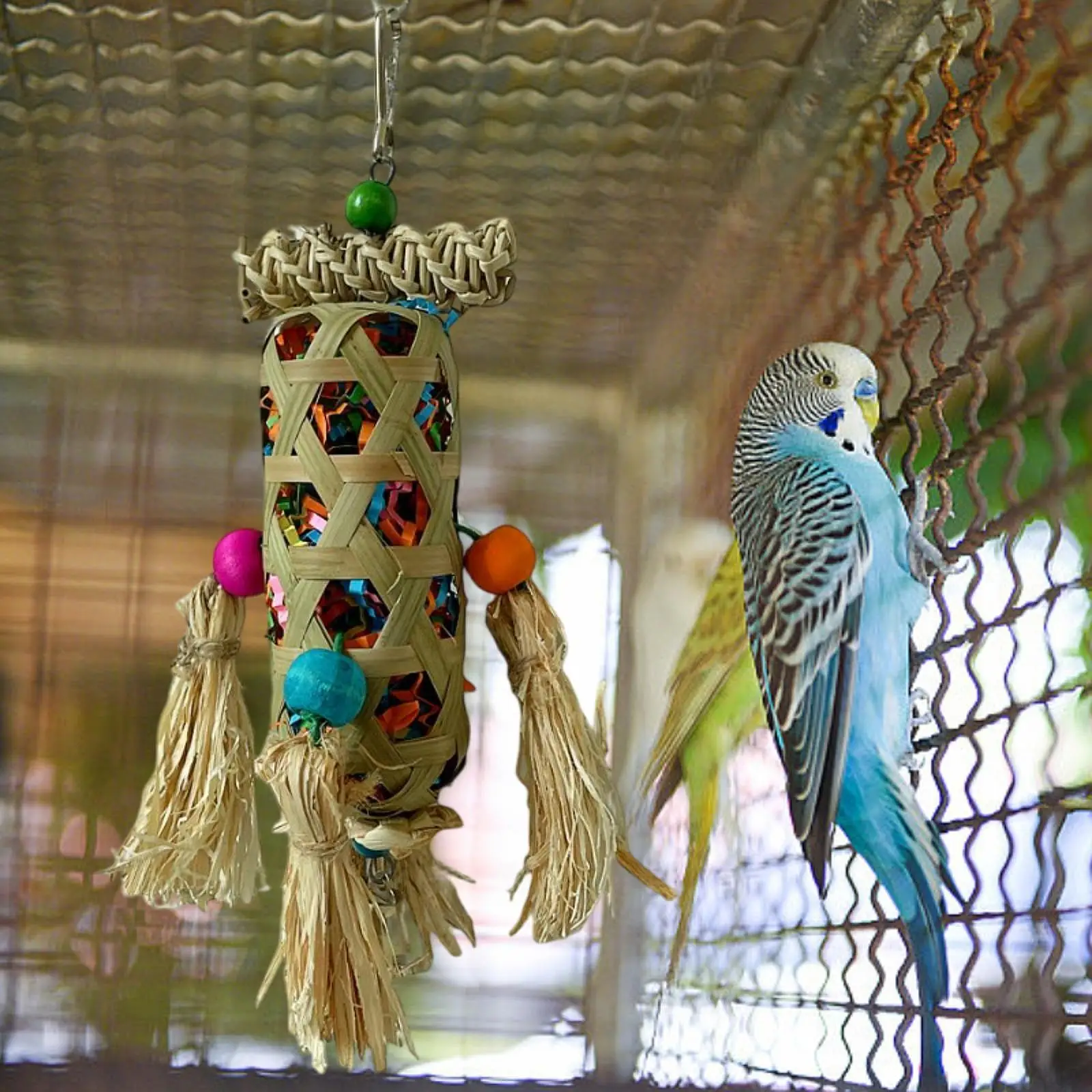 鳥の噛むおもちゃ 鳥ケージ 吊り下げおもちゃ オウム セキセイインコ 小型インコ用