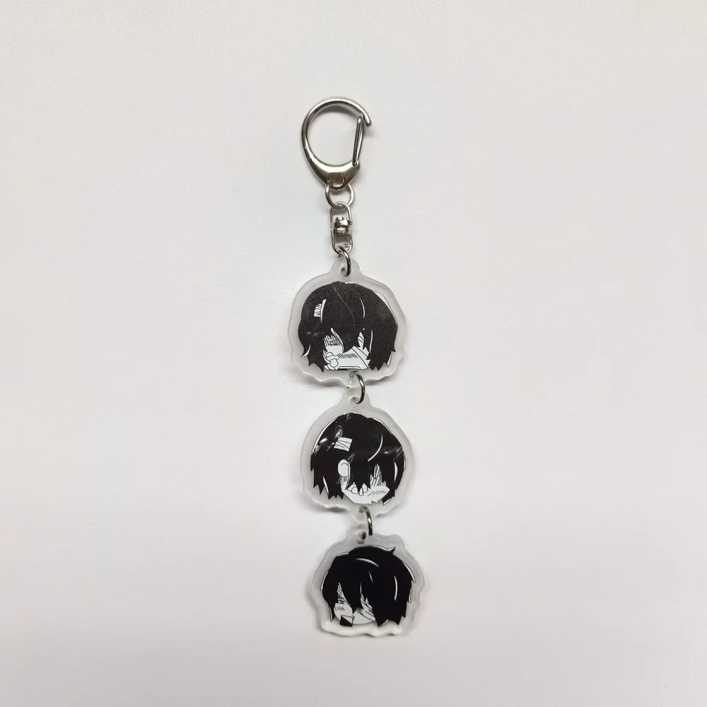 Anime Keychain tray Dogs Arcylic sushi Nakajima Dazai Flower Key Chain Women Men Accessories Bag Pendant Chaveio Gifts view 5