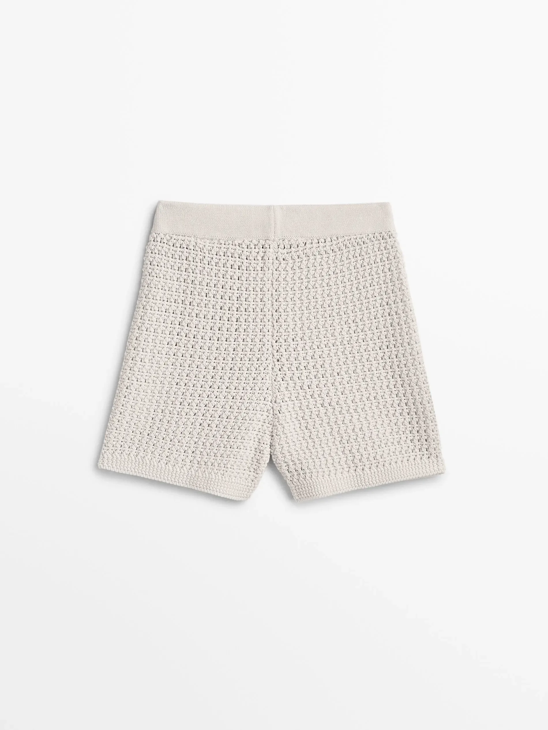 Ethereal costume 2025  massidutti spring new style of Women's stylish crochet casual commuter white knit elastic-waist shorts