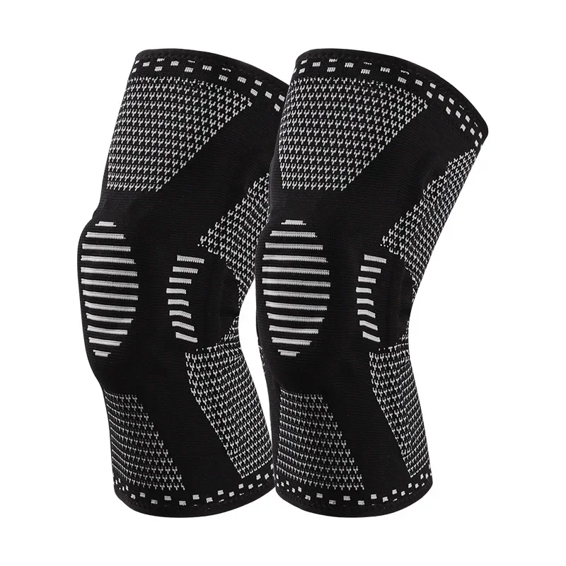 1PC Silicone Spring Full Knee Brace Strap Patella Medial Support Strong Meniscus Compression Protection Sport Pads RunningBasket