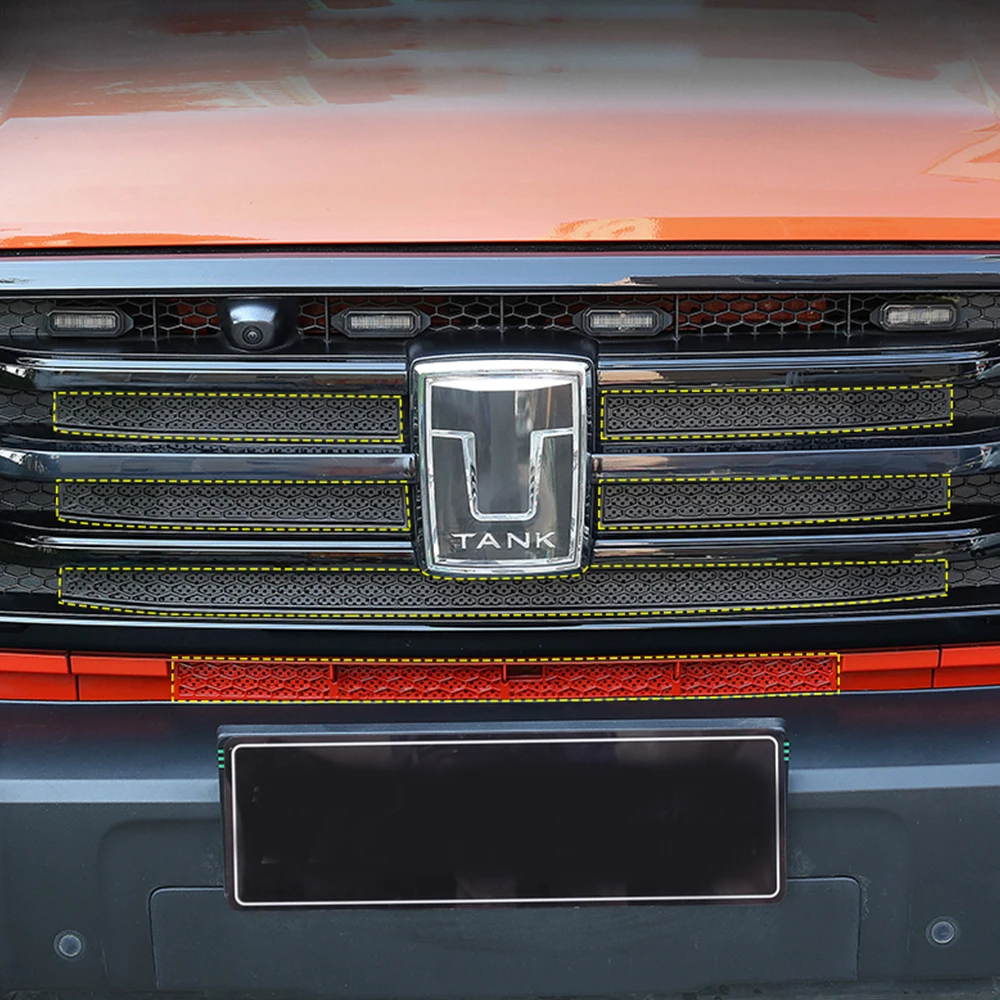 For 2021-2024 GWM WEY Tank 300 Car Front Grille Honeycomb Insect Proof Net Radiator Condenser Protective Cover Car Accessories