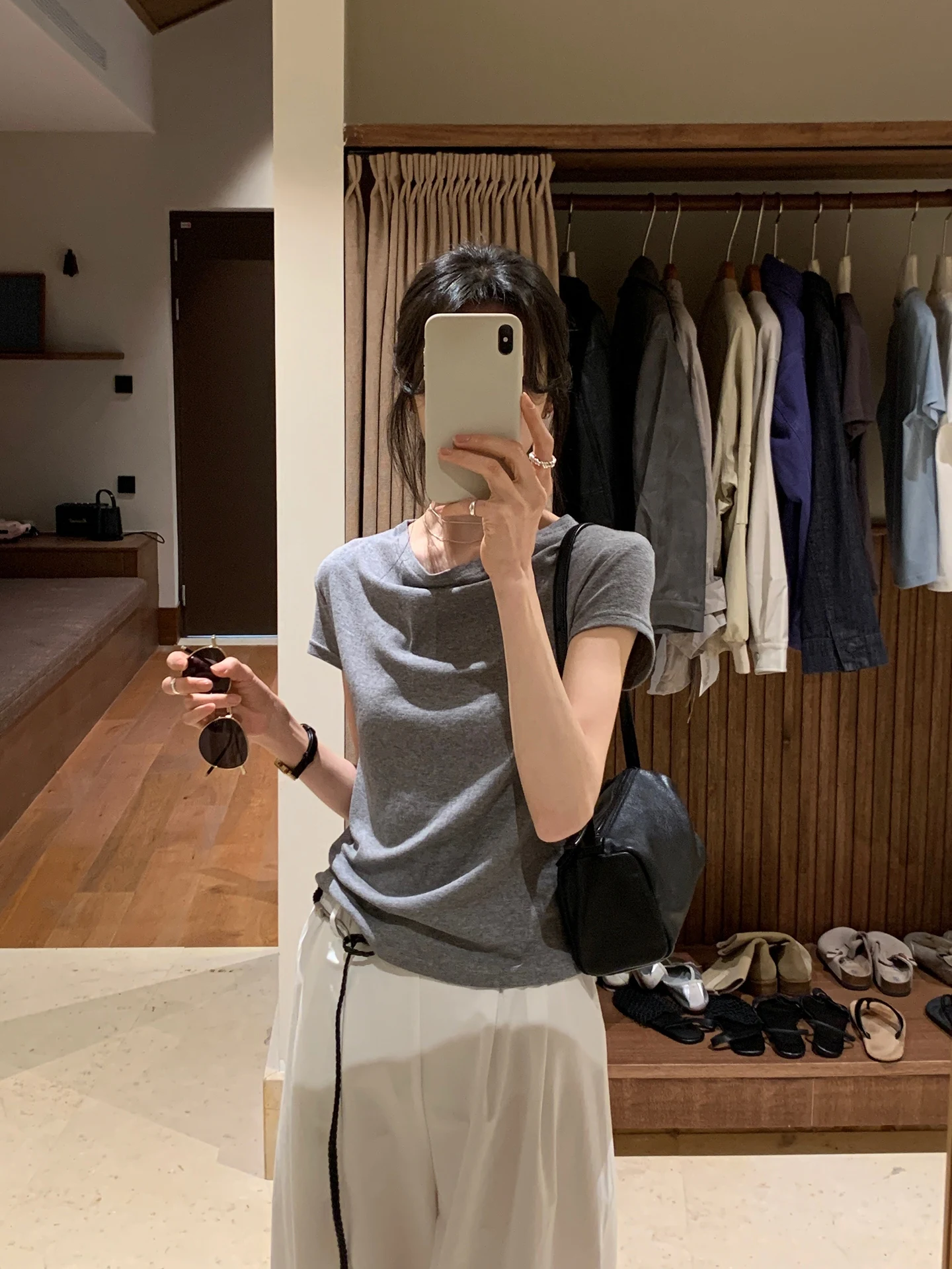 

BRIVIN Soft Collar One Shoulder T-Shirt Casual Slim Fit Short Sleeve Fashionable Simple Design Summer New Style Women's Top