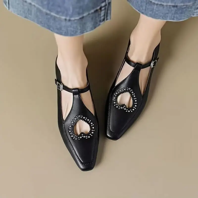 Summer Flats Casual Women Shoes Retro Dress Walking Sandals 2024 Designer Brand New Shallow Shoes Fashion Office Mujer Zapatos