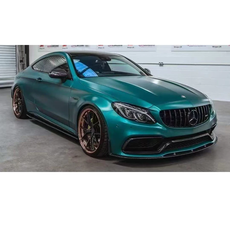 لمرسيدس بنز C الفئة W205 C63 ألياف الكربون الجبهة الشفة سيارة الوفير الناشر الجبهة الذقن المفسد اكسسوارات السيارات طقم الجسم #4