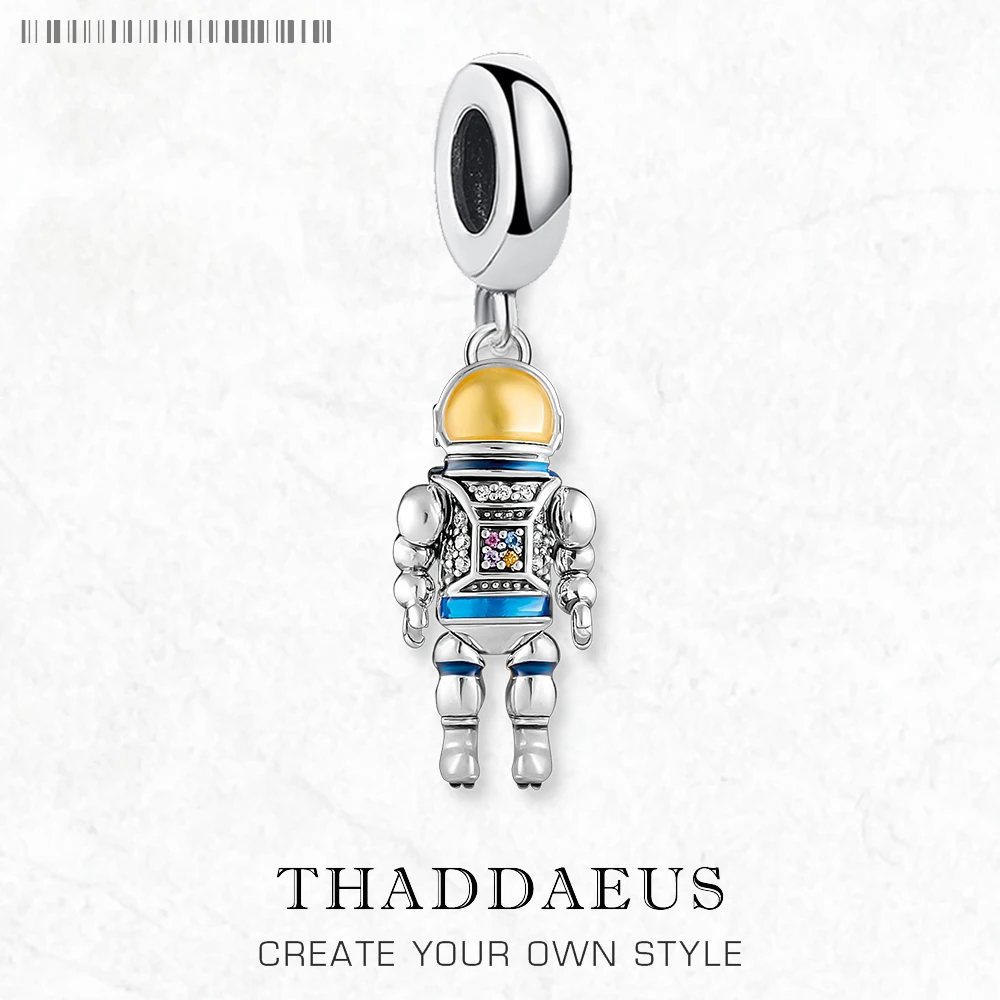 

Astronaut Dangle Charms Europe Fine Jewelry Women Men Special Gift In 925 Sterling Silver