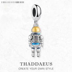 Astronaut Dangle Charms Europe Fine Jewelry Women Men Special Gift In 925 Sterling Silver