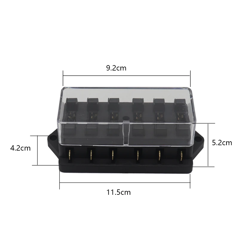 6 Way Fuse Box DC 12V 24V 40A Circuit Car Trailer Auto Blade Fuse Box Block Holder ATC ATO Fuse Holder with 6 Fuses