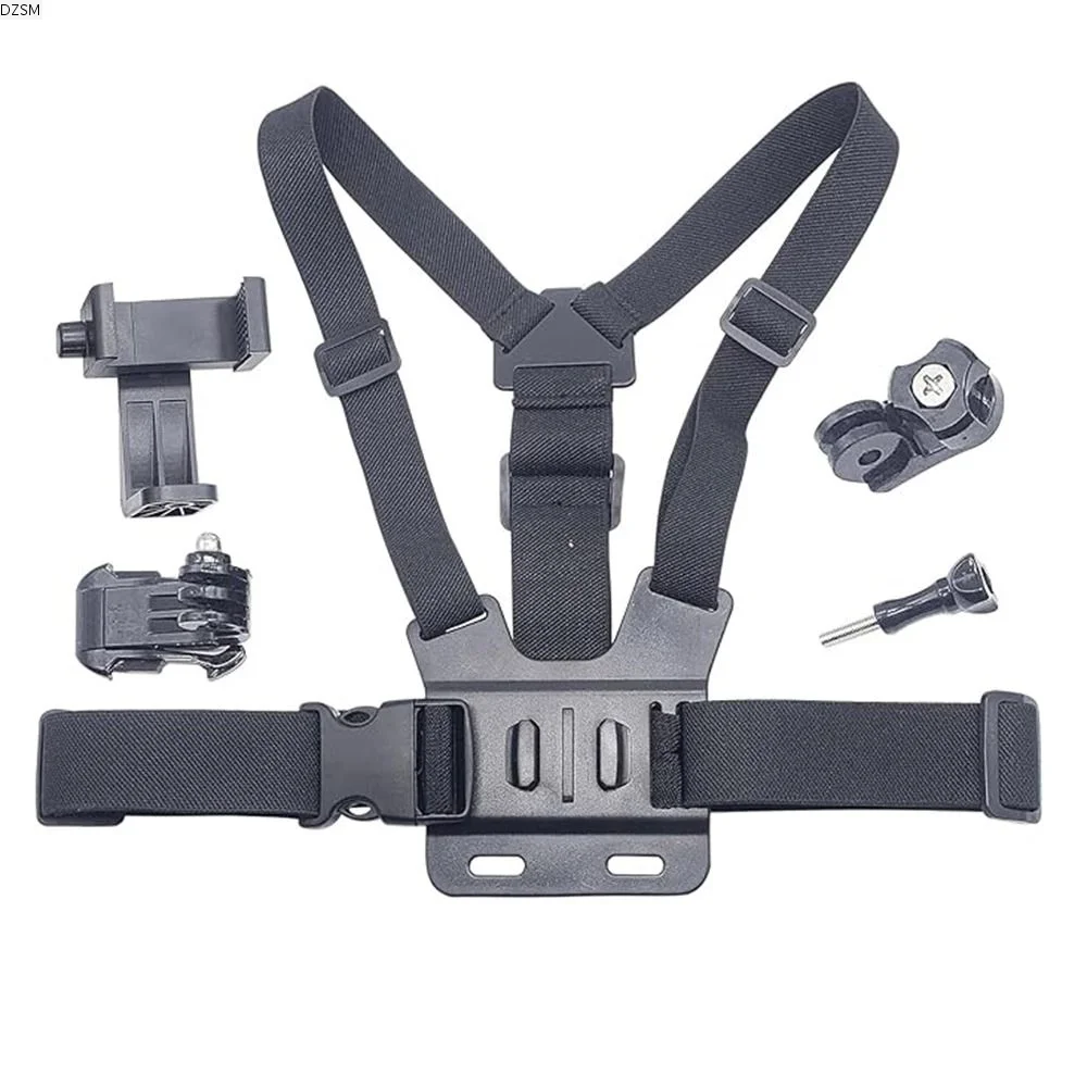 

Adjustable Phone Chest Harness Holder Strong Stability Rotating Mobile Phone Chest Strap Mount Anti-slip Elastic