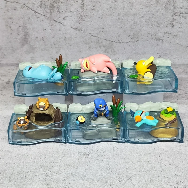 Pokemon Model River Nap Series Pikachu Psyduck Bidoof Quagsire  Jigglypuff Figure Children\'s Toy Kawaii Birthday Gift