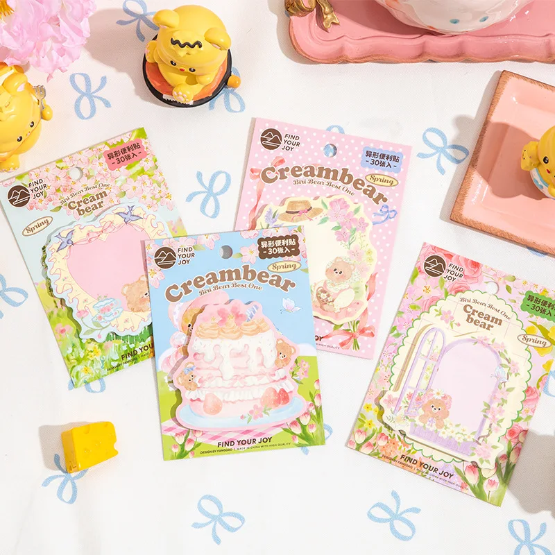 MINKYS 30 Sheets Cute Sticky Memo Pad Paper To Do List Journal Note Paperlaria DIY Material Stationery