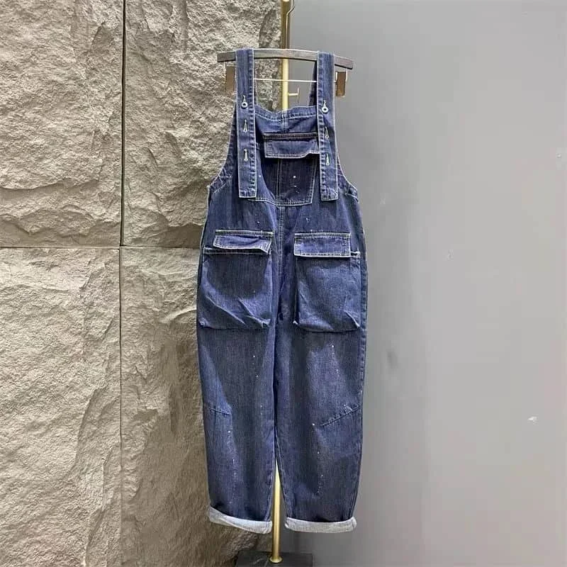 Denim Jumpsuits Women Pocket One Piece Outfits Women Rompes Loose Korean Style Casual Vintage Playsuits Women Clothing ZL534