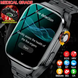 2024 nuova misurazione accurata ECG HRV Health Smart Watch Blood Sugar AI Intelligent Blood Fat acido urico smartwatch per la frequenza cardiaca