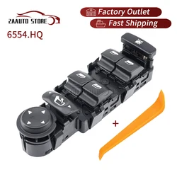 6554.HQ For Citroen C5 C8 Peugeot 807 Window Wing Mirror Control Switch Button 6554.A7 6554.KT 6554.KS 53269704 53269700 6+3Pins