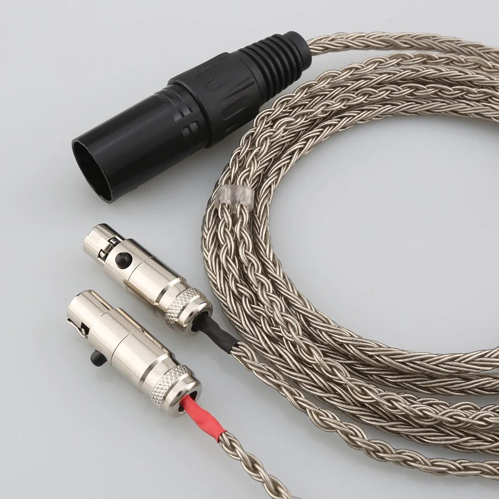 16 núcleo de alta fidelidade 4pin occ 2.5 3.5 4.4mm xlr balanceado fone de ouvido cabo atualização banhado a prata para audeze lcd 3 LCD-2 lcd2 LCD-4