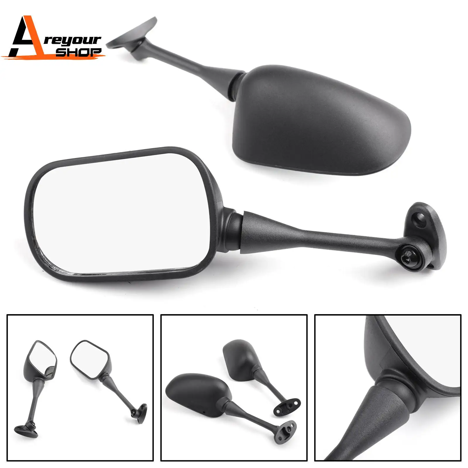 Side Rear View Mirrors for Honda CBR600RR 2003-2014 CBR1000RR 2004 2005 2006 2007 Black