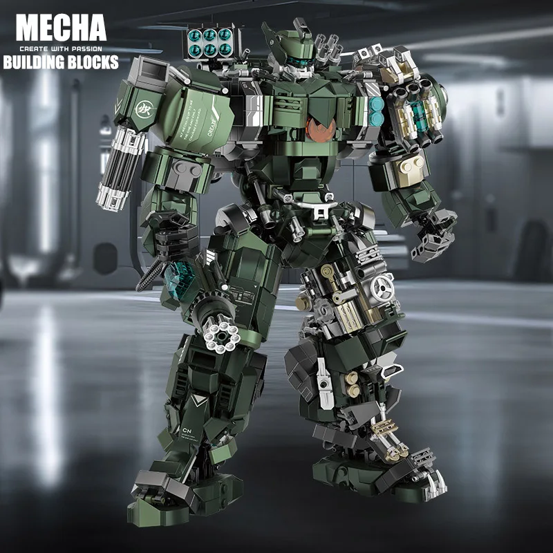 2024 NEW MOC 1403pcs Military Mecha Warrior Robot Building Blocks Super Armor Robot Action Figure Bricks Toys For Children Gifts