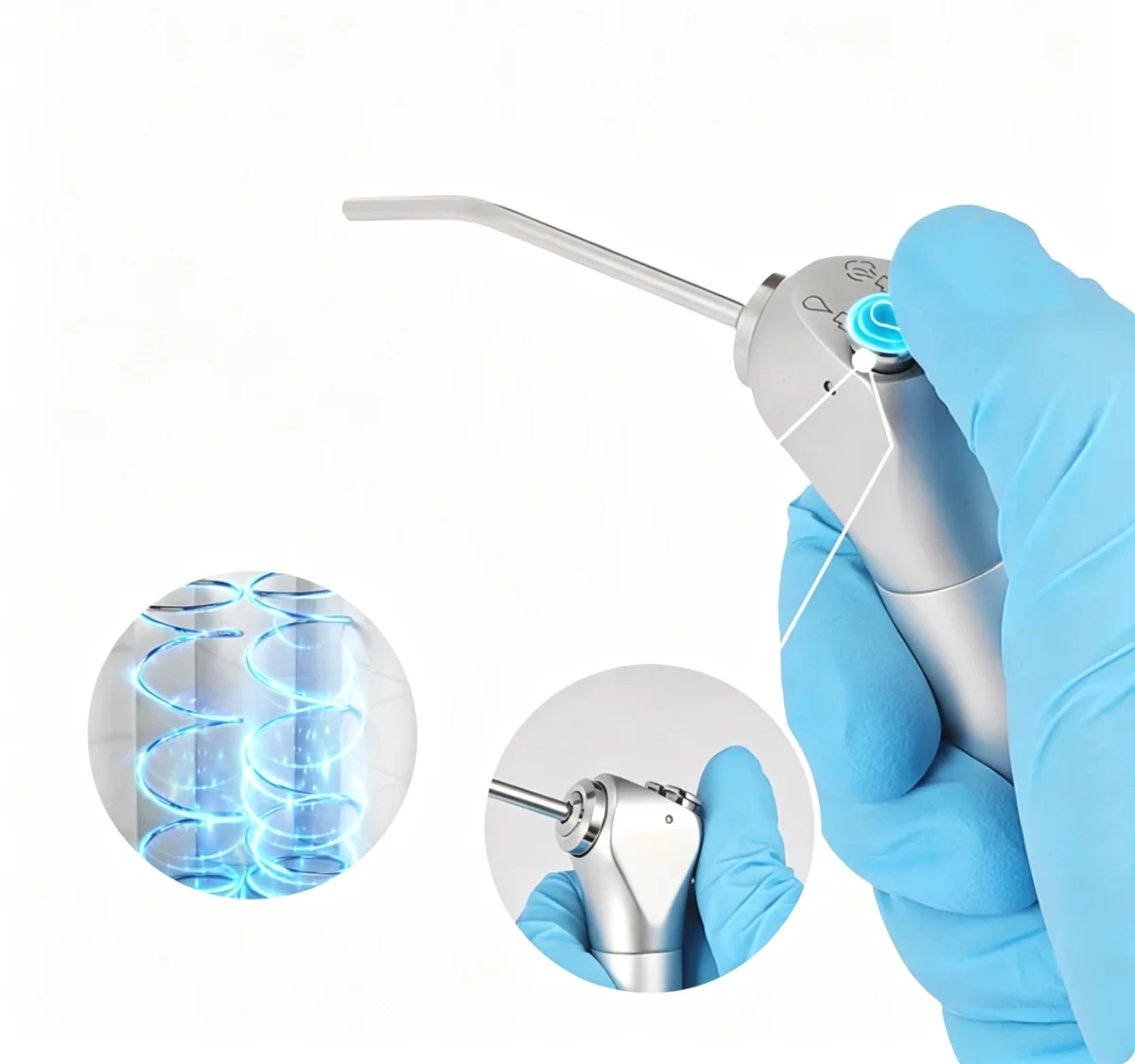 Dental Air Water 3 Way Syringe Handpiece, Straight Spray Gun 2 Nozzle Tips, Fit for KAVO SIRONA FONA, Dental Chair Unit Tool