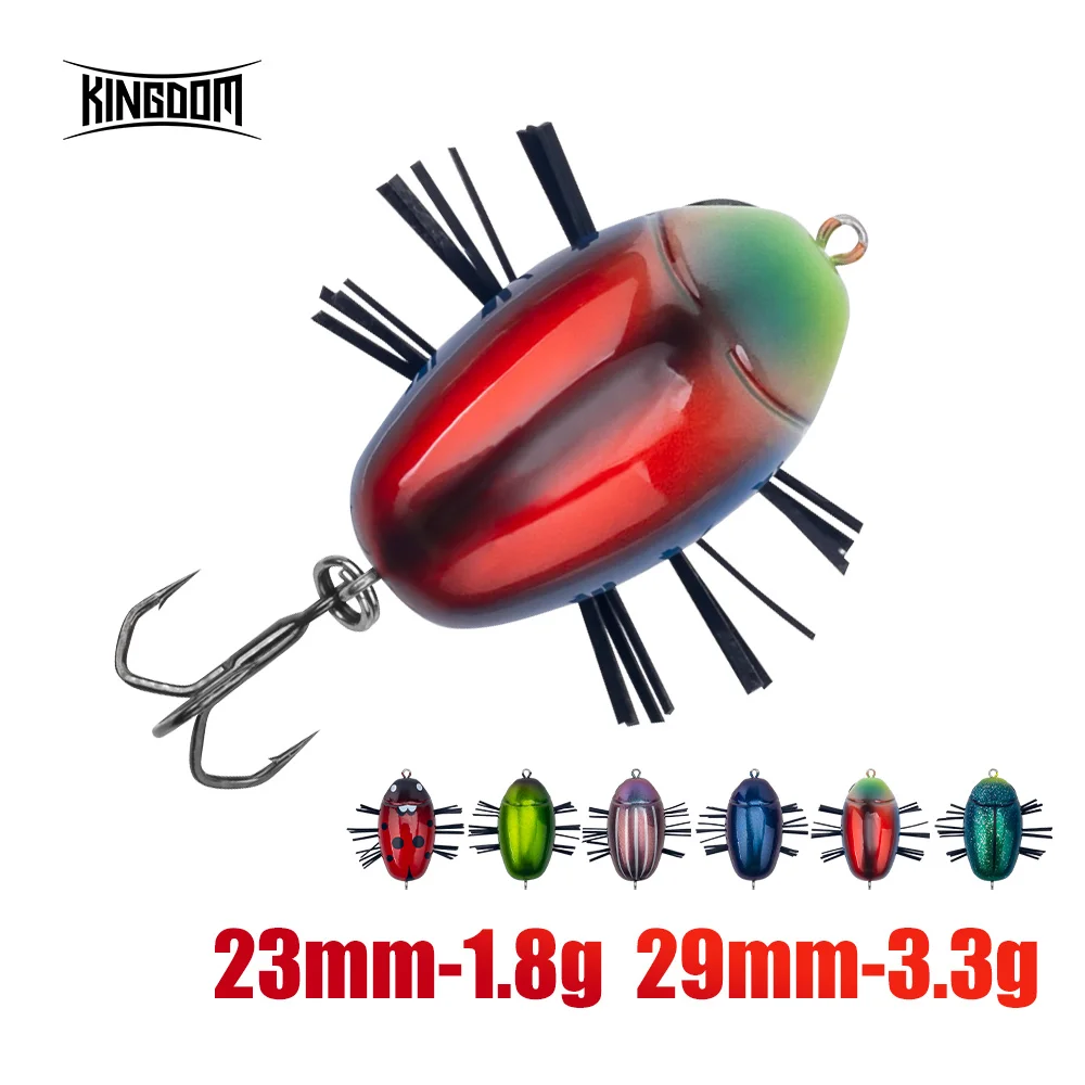 Kingdom 1.8g 3.3g Topwater Insect Fishing Lures Treble Hook 14# 12# Floating Wobblers Artificial  Swimbait Fishing Tackle Bait