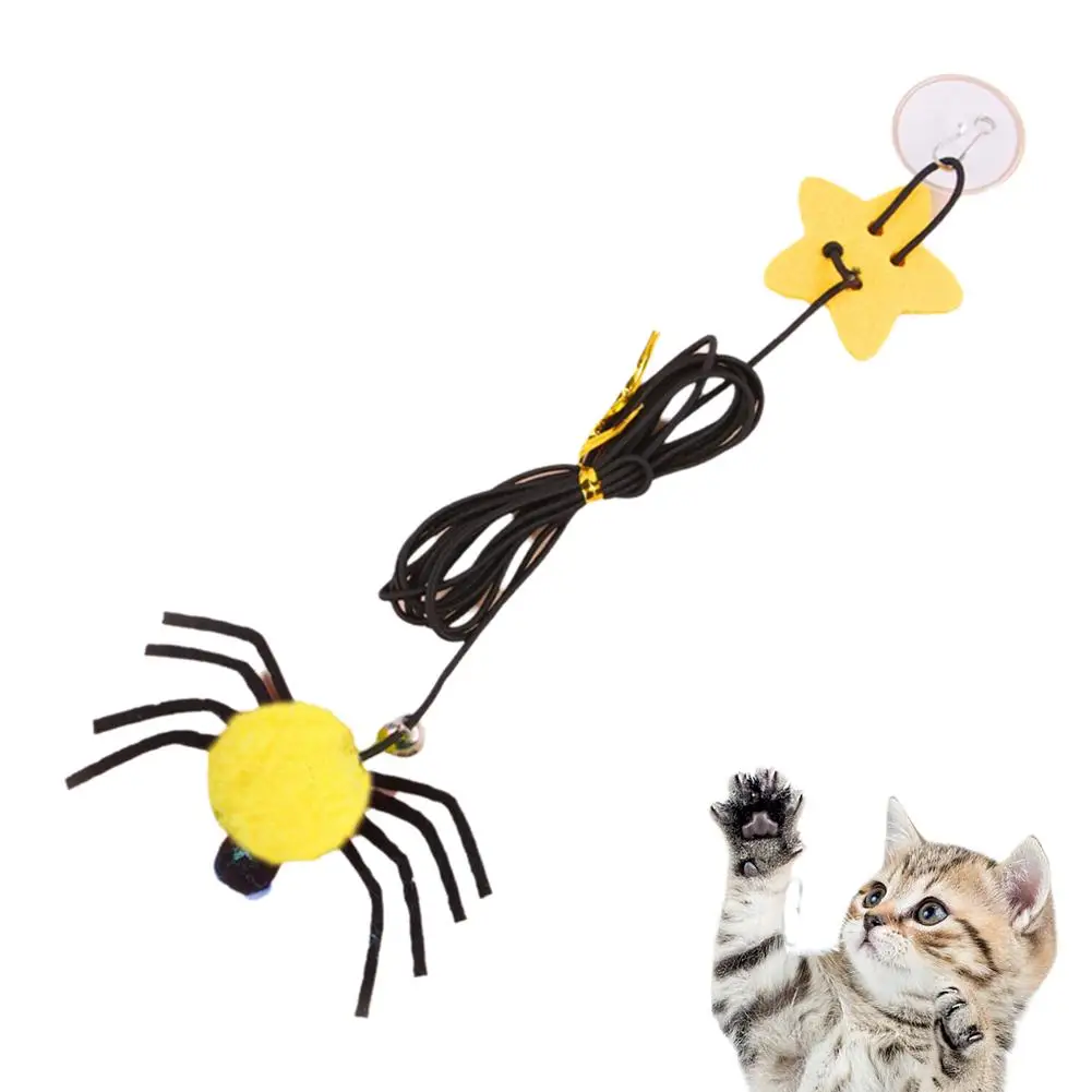 Katzen-Haustier-Spielzeug, hängende Tür, um Depressionen zu lindern, schwingend, hängendes elastisches Seil, Feder-Spielstab, Glocke, Spinne, Gatos Malah dedi