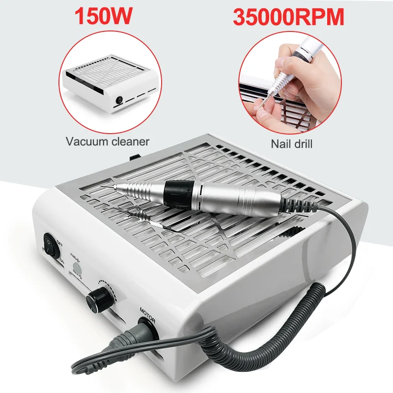 

Nail Dust Collector Desktop Cleaner For Nails 150W Dust Absorber Professional Manicure Machine Vacuum Cleaner Art Salon Tools