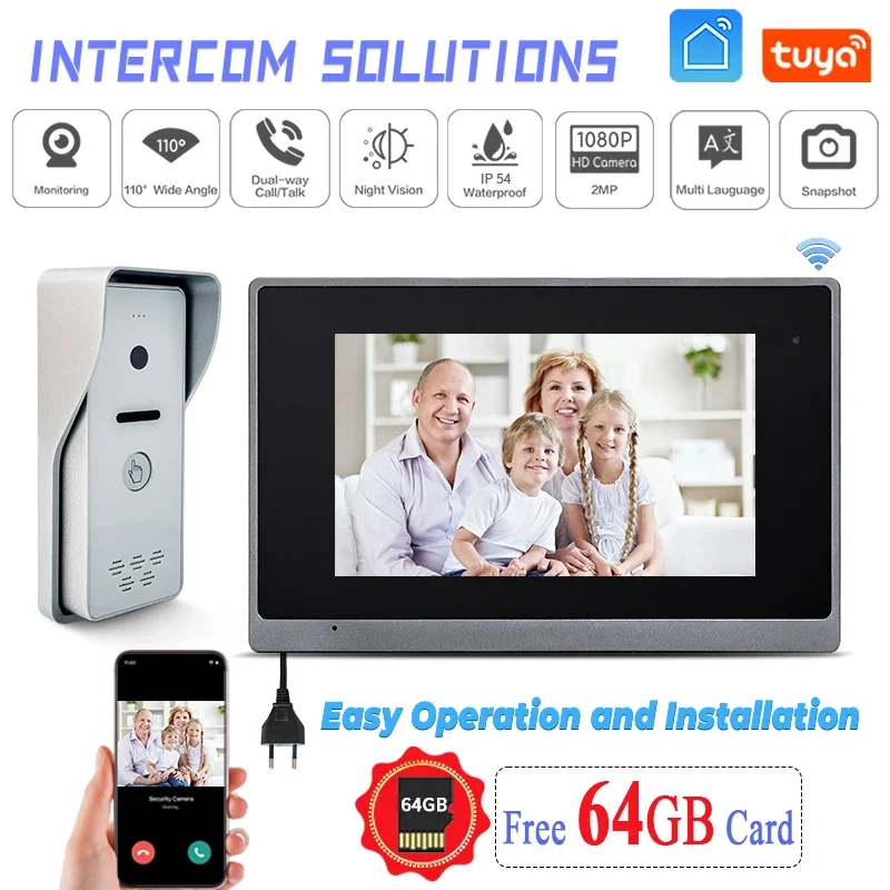 

Professional factory intercom supplier wifi CAT 5 video door phone TUYA wired doorphone outdoor station door bell system