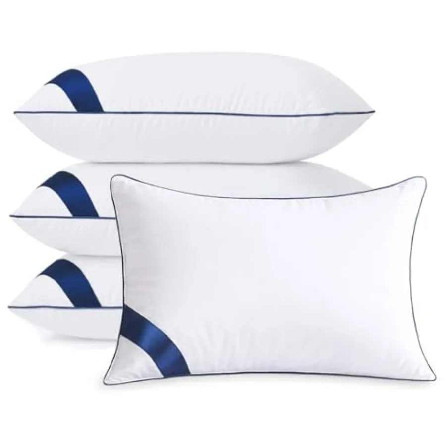 

Pillows Size Set of 4, Soft Microfiber Pillows with Hollow Fiber, Hotel Quailty Bed Pillows for Sleeping 4 Pack for Back, Stoma