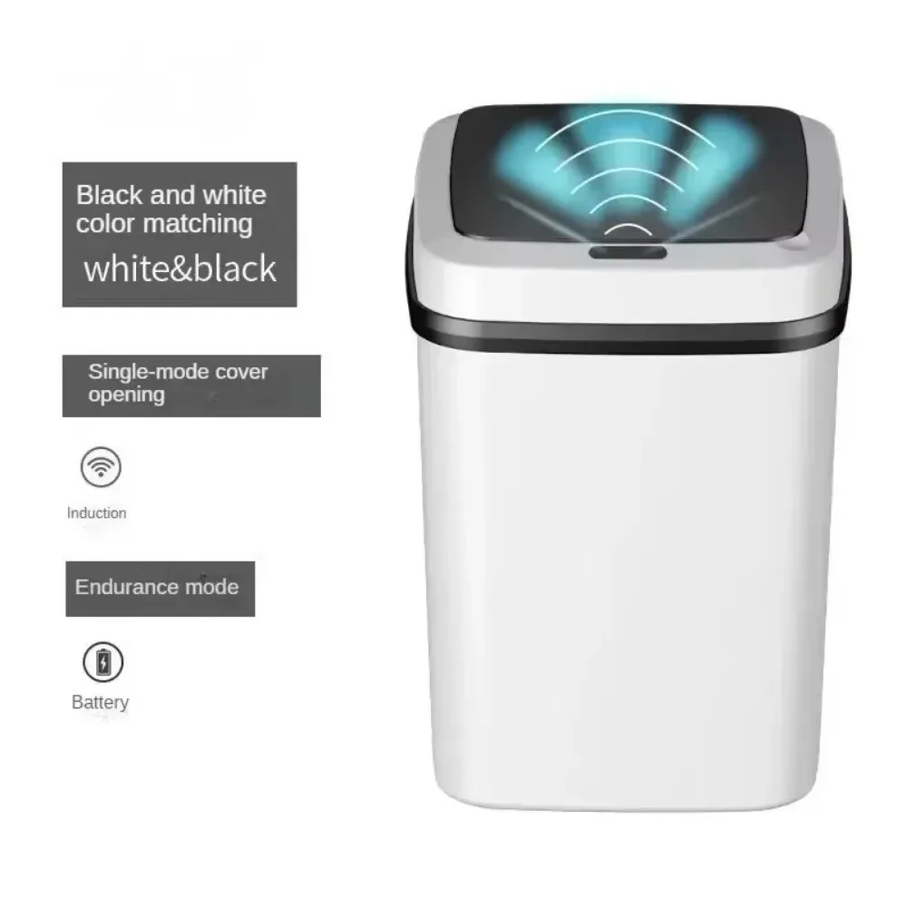 

New 13L Sensor Trash Can Intelligent Plastic Touch Trash Can Durable Convenient Waste Bins Bathroom/Living
