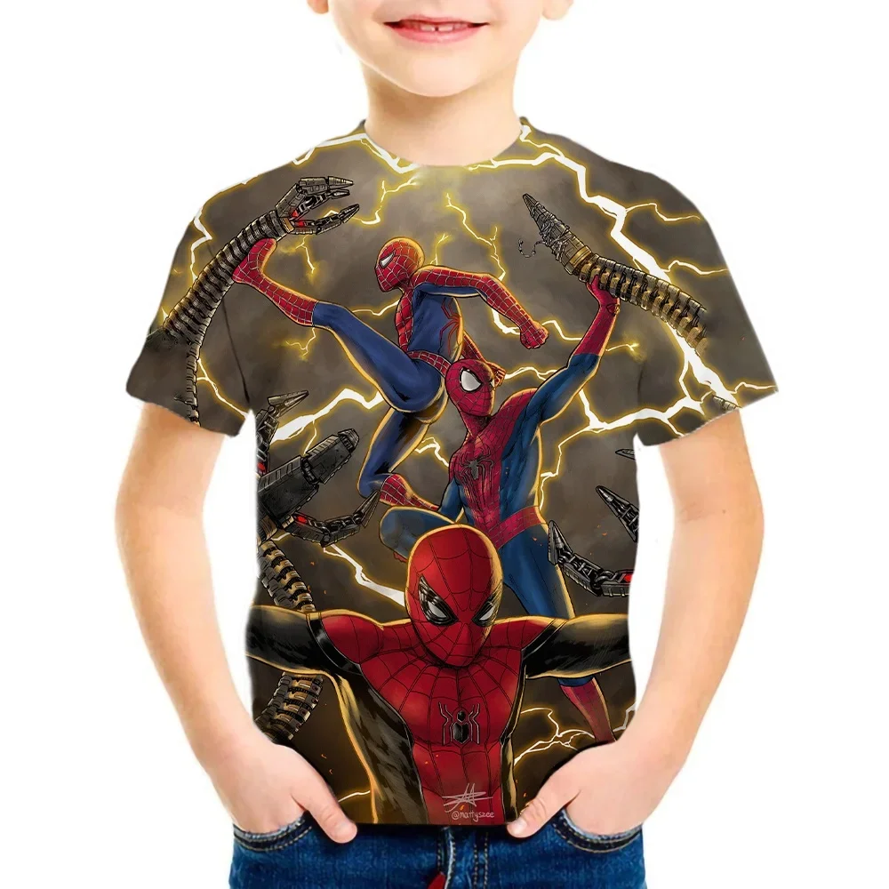 

Summer Cartoon Spiderman Print Boy 3D T-Shirts Cotton Short Sleeve Children Clothes Summer Kids Boy Girl Top Tee Boys Clothes