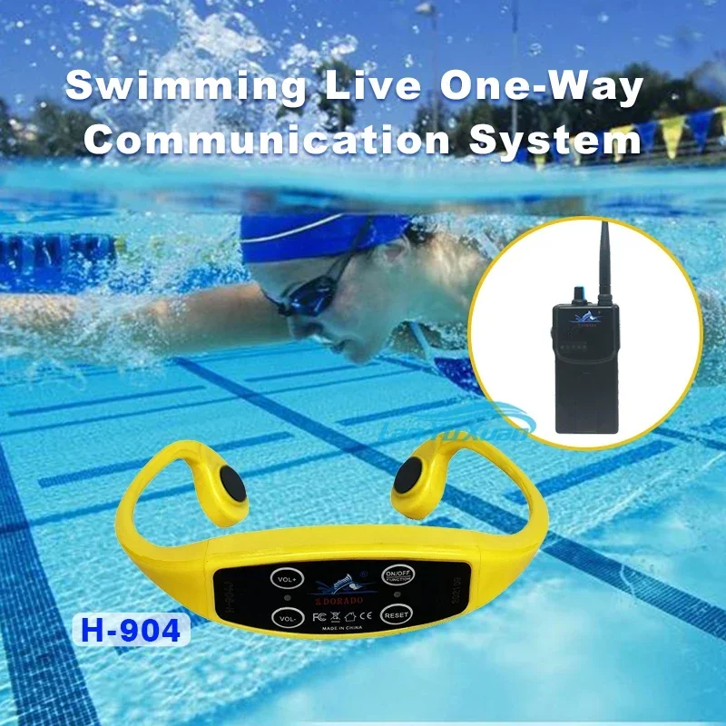 نظام تدريب الاتصالات لمدرب السباحة، سماعة رأس Swimtalk، جهاز إرسال FM، سماعة توصيل العظام
