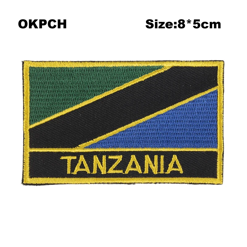 Tanzania Flag Embroidery Patches Iron on Saw on Transfer patches Sewing Applications for Clothes in Home&Garden