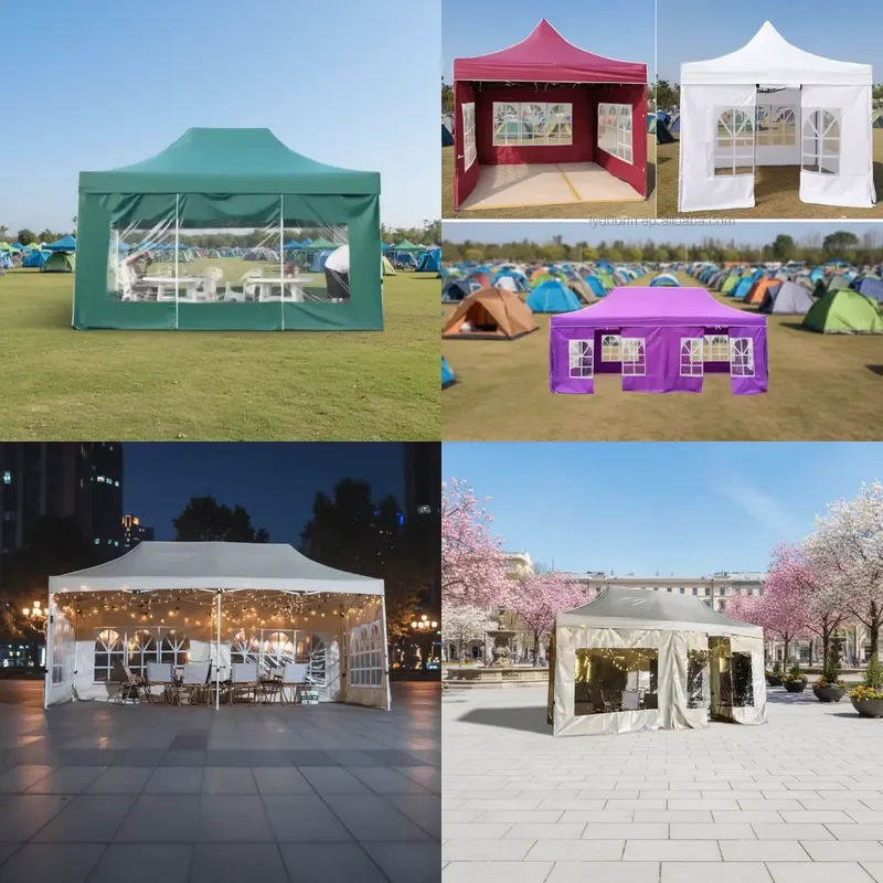 Wholesale Pop-up Heavy Canopy Folding Tent Awning Side Wall Tenda 3*3M/3x6 Market Series Outdoor Event Pavilion Oxford 15m
