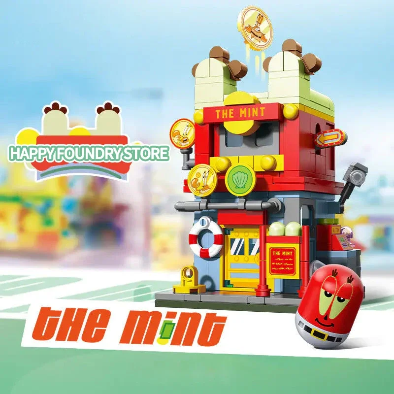 Spongebob Squarepants Bouwstenen Dubbellaags Straatbeeld Hamburger Huis Ijssalon Kunstgalerie Bakstenen Set Kinderspeelgoed