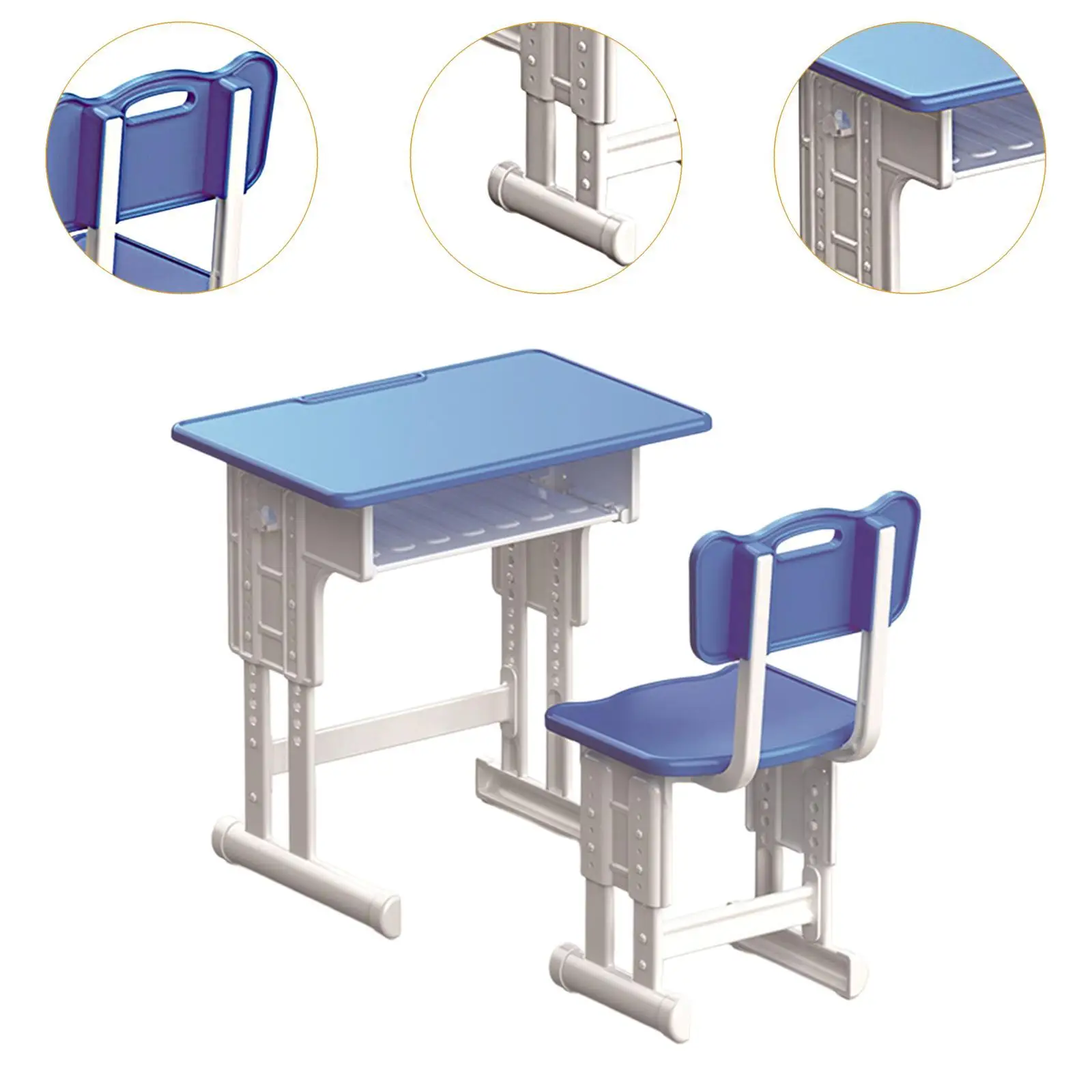 ドールハウスデスクと椅子セット 1/12 スケール ごっこ遊び ミニチュア家具モデル ドールハウスアクセサリー 写真小道具装飾用