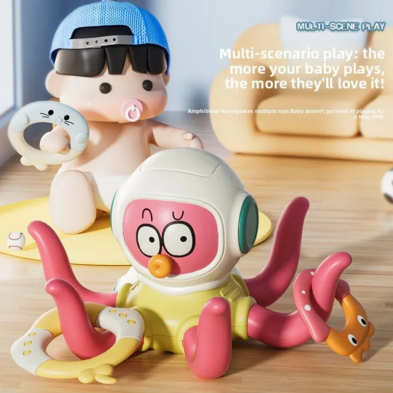 Brinquedo de Banho Octopus com Anel Flutuante para Crianças, Bebês e Crianças Pequenas para Brincar na Água