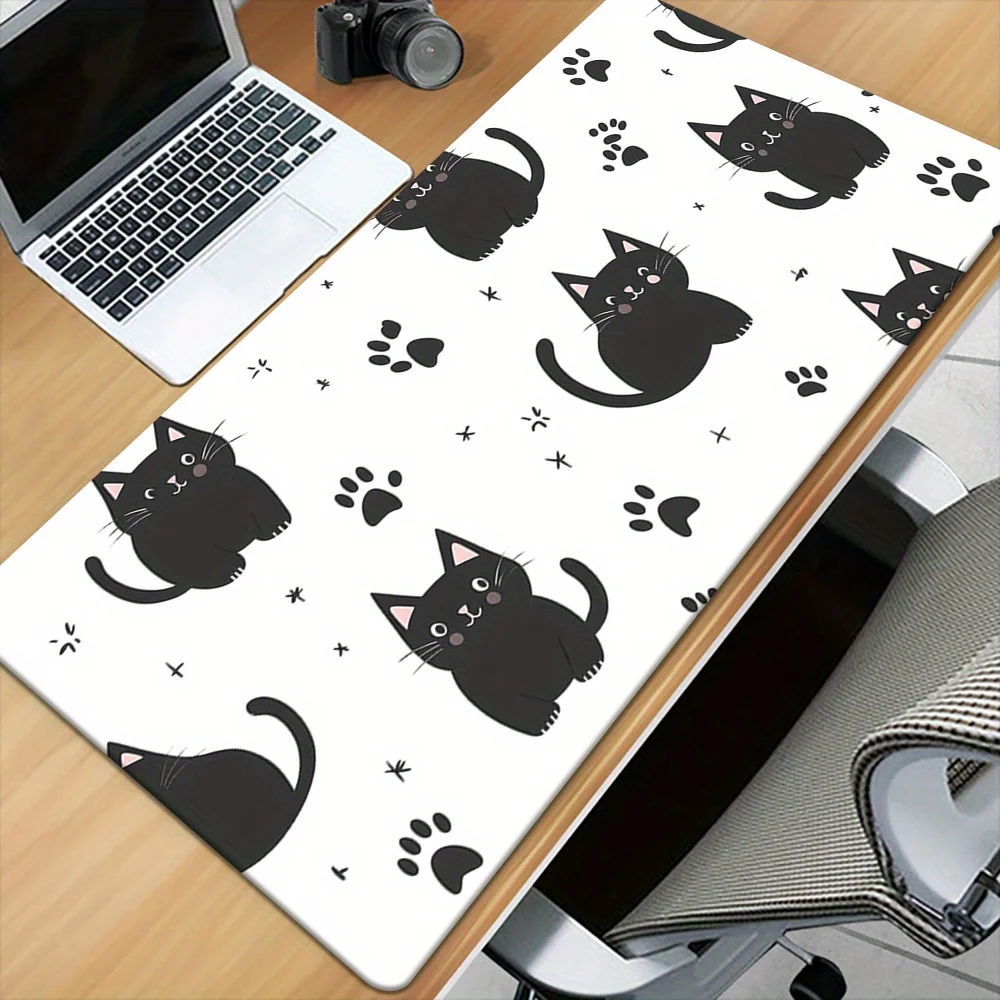 

1pc, Cute Cartoon Black Cat, HD Printed Pad for Desk, Multi Functional Mousepad, Keyboard Gaming Mouse Mats.