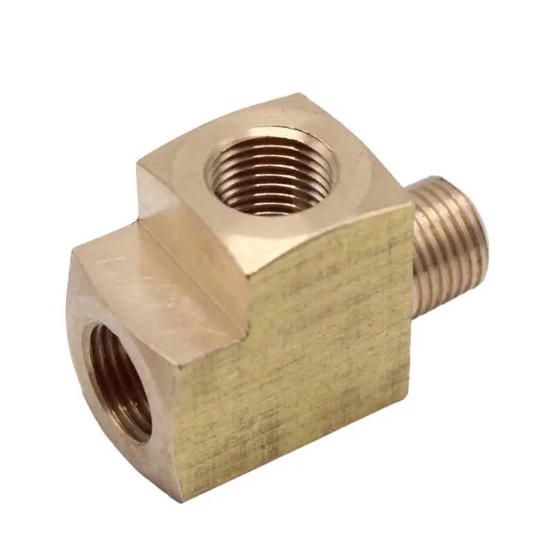 ABKP-Oil Pressure Sensor Tee Connecter M10x1 Angle Adapter T-Distributor Oil Pressure Gauge Adapter