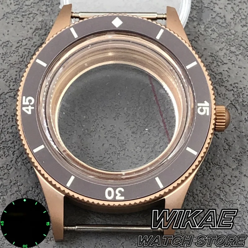 50 Fathoms Style Brushed Sandblast Watch Case Domed Sapphire Glass Waterproof Fit NH34NH35 PT5000 ETA2824 Movement Watch