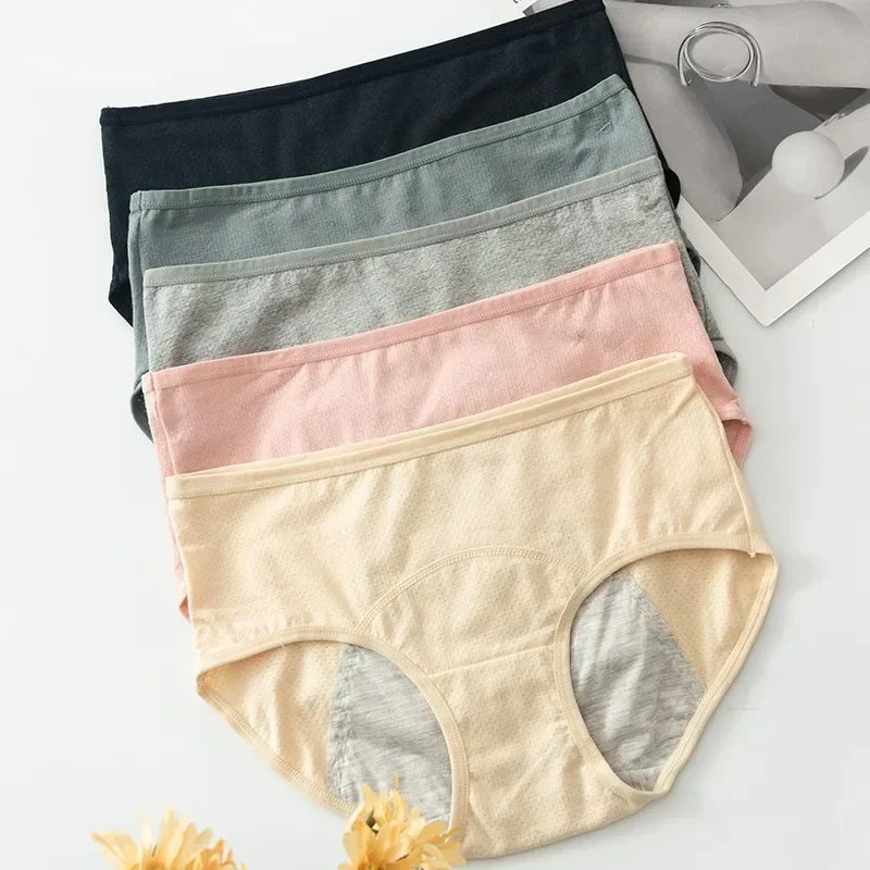 

Leak Plus Size Proof Menstrual Panties Physiological Pants Women Underwear Period Cotton Waterproof Briefs Female Lingerie