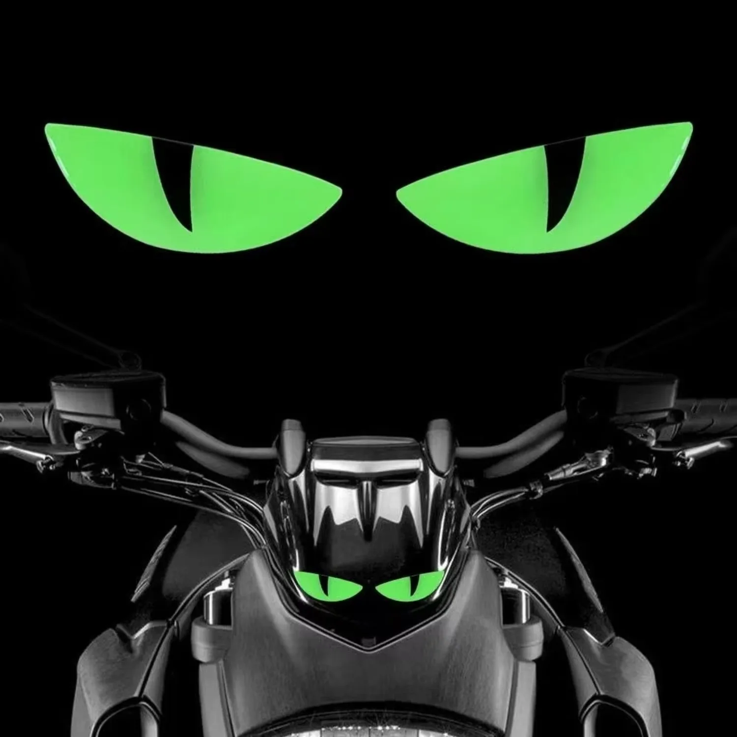 Reflective Devil Eye Stickers for Motorcycle, Glow in Dark Waterproof Luminous Decal, Universal Car Helmet Decor Stickers