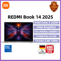 Xiaomi REDMI Book 14 2025 Laptop Intel Core 5 220H Intel Graphics 16G RAM 512GB SSD 14-inch 2.8K Screen Notebook Slim PC