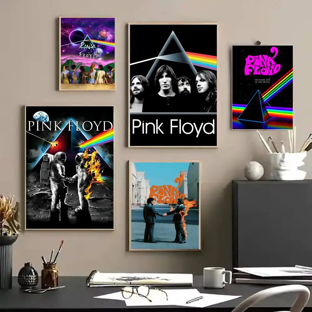 Band P-Pink F-Floyd Painting Calligraphy Frameless Canvas Poster Wall Art Perfect For Hallway Home