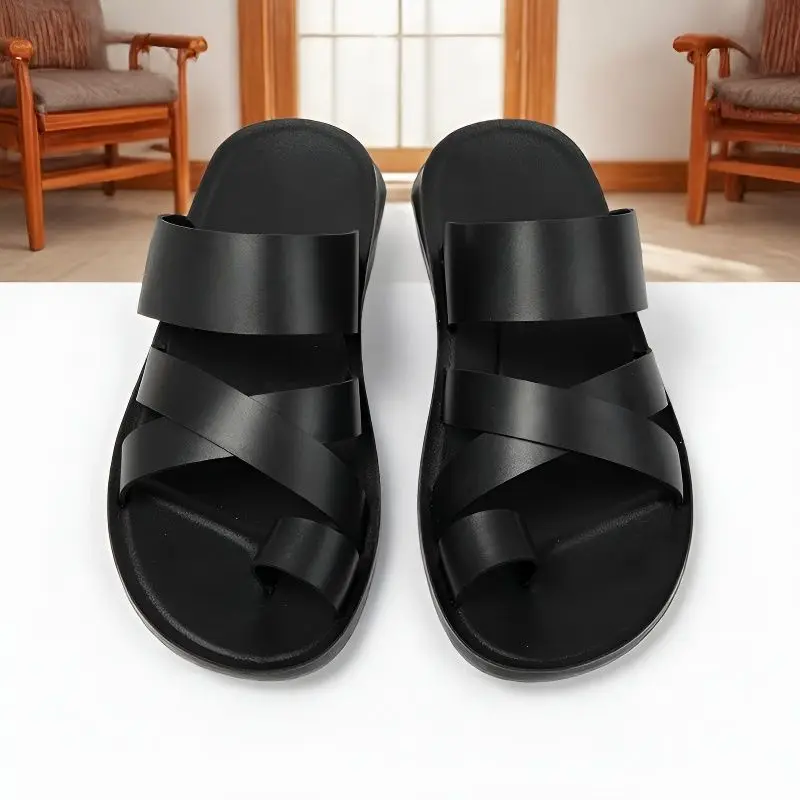 Weiche und bequeme Herrenhausschuhe eignen sich für den täglichen Gebrauch zu Hause, im Freien und für die Freizeit. Neue coole Herren-Sandalen. – Detail 17