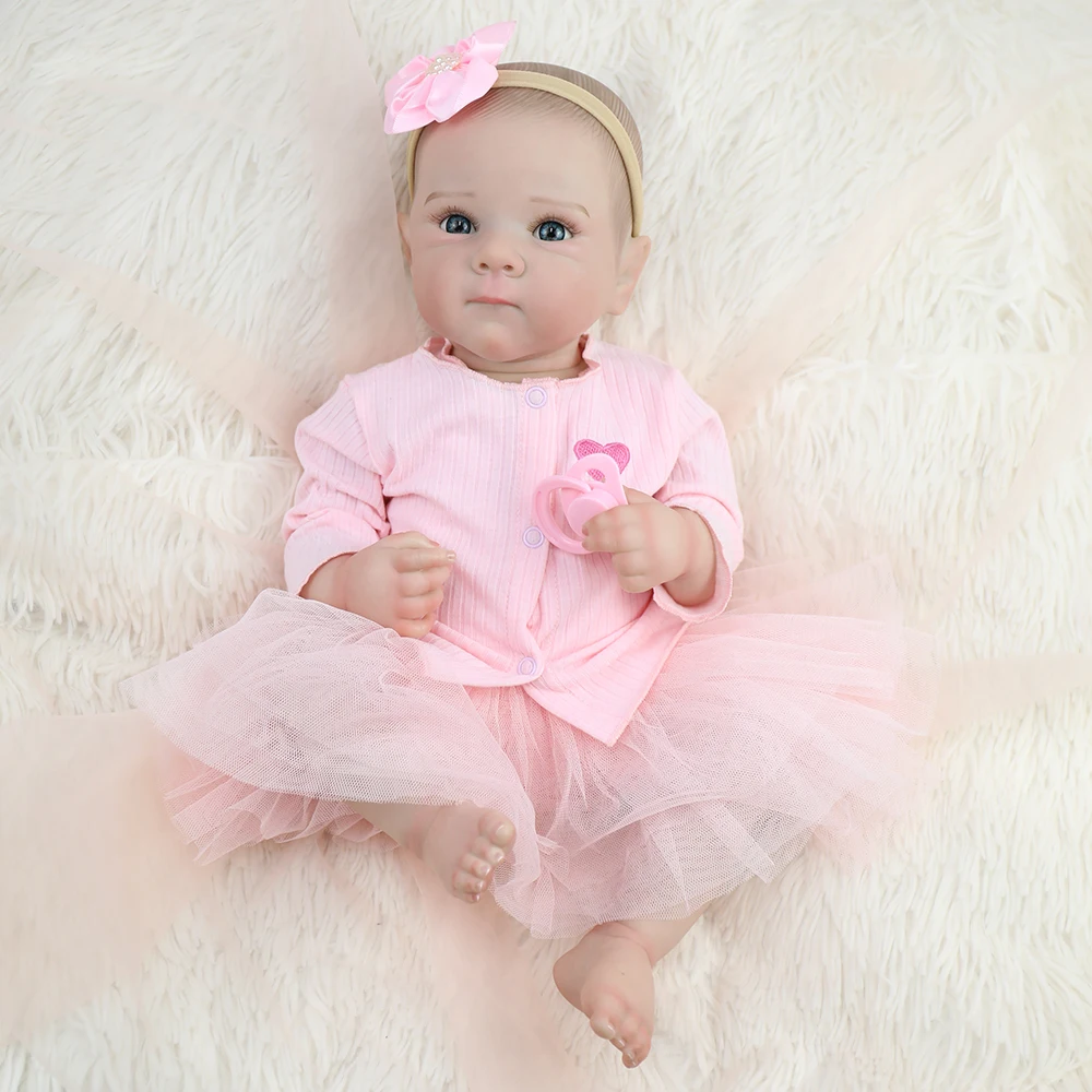 18 بوصة بيتي بيبي تولد من جديد فتاة كامل الجسم سيليكون الفينيل دمية مع اليد مفصلة رسمت الجلد تحصيل الفن دمية هدية الكريسماس #3