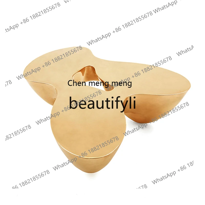 X Minimalist special-shaped fiberglass hollow fashion tea table triangular coffee table